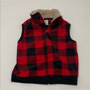 Carter's Red and Black Plaid Kids Vest.